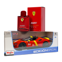 FERRARI RACING RED + CARRO ESCALA 1/18 SF90 STRADALE ASSETO FIORANO ROJO caballero